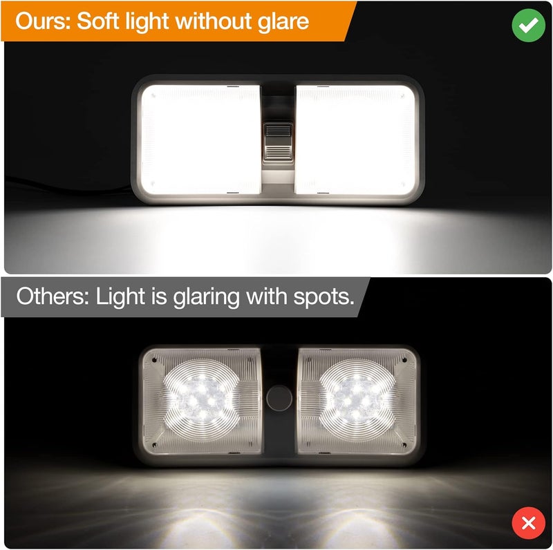 Aaleds RV Lights Interior, 12 Volt Led Lights 1000LM, Camper Lights 8W, RV Led Lights Interior Fixtures 12V, RV Ceiling Dome Light with Switch for RV/Camper/Trailer/Boat/Car (Natural White, 4Pack). - Image 4